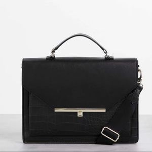 BEIS Messenger Bag in Black Croc